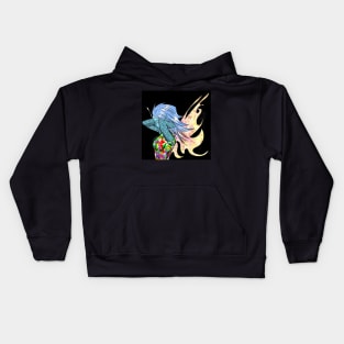 bad ass fairy woman in magical protest art in color of the nature Kids Hoodie